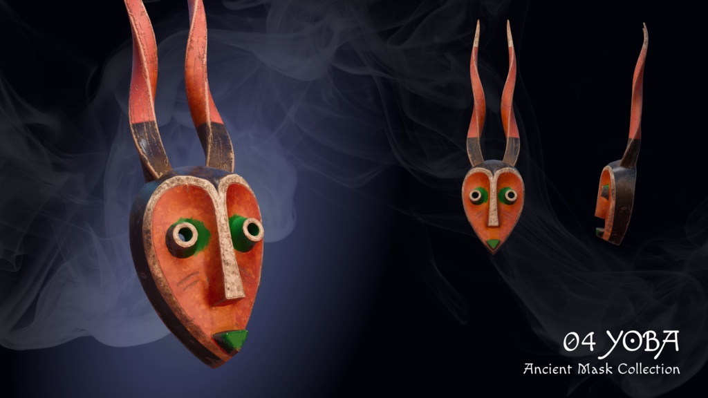 民族仮面コレクション 8種パック【ゲーム用3Dアセット】