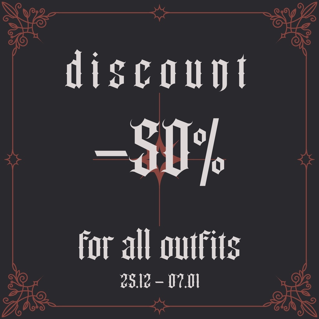 CHRISTMAS DISCOUNTS -50% FOR ALL OUTFITS