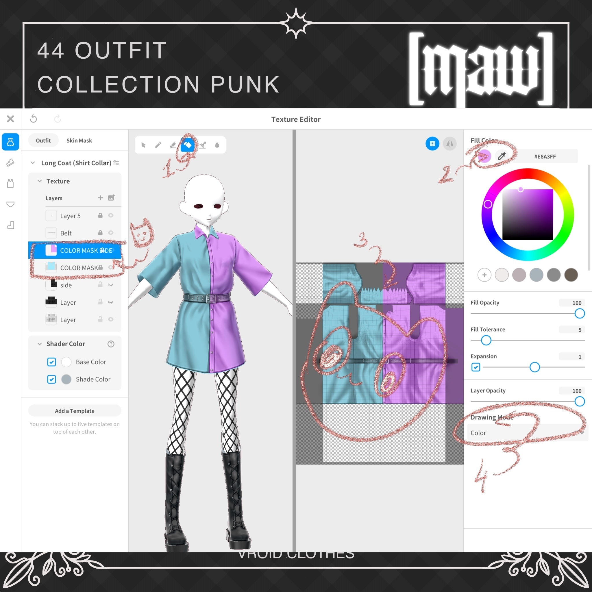 44 OUTFIT VROID by [maw] |FULL COLOR CUSTOMIZATION| - [maw] - BOOTH