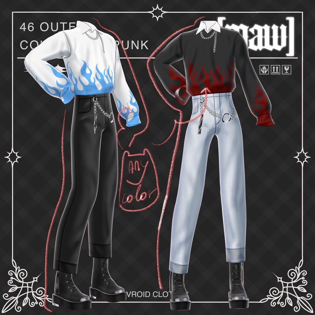 46 OUTFIT VROID by [maw] |FULL COLOR CUSTOMIZATION|