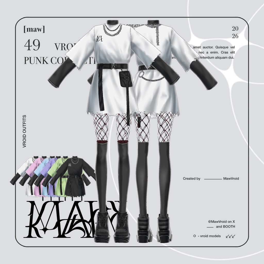 49 OUTFIT VROID by [maw] |FULL COLOR CUSTOMIZATION|
