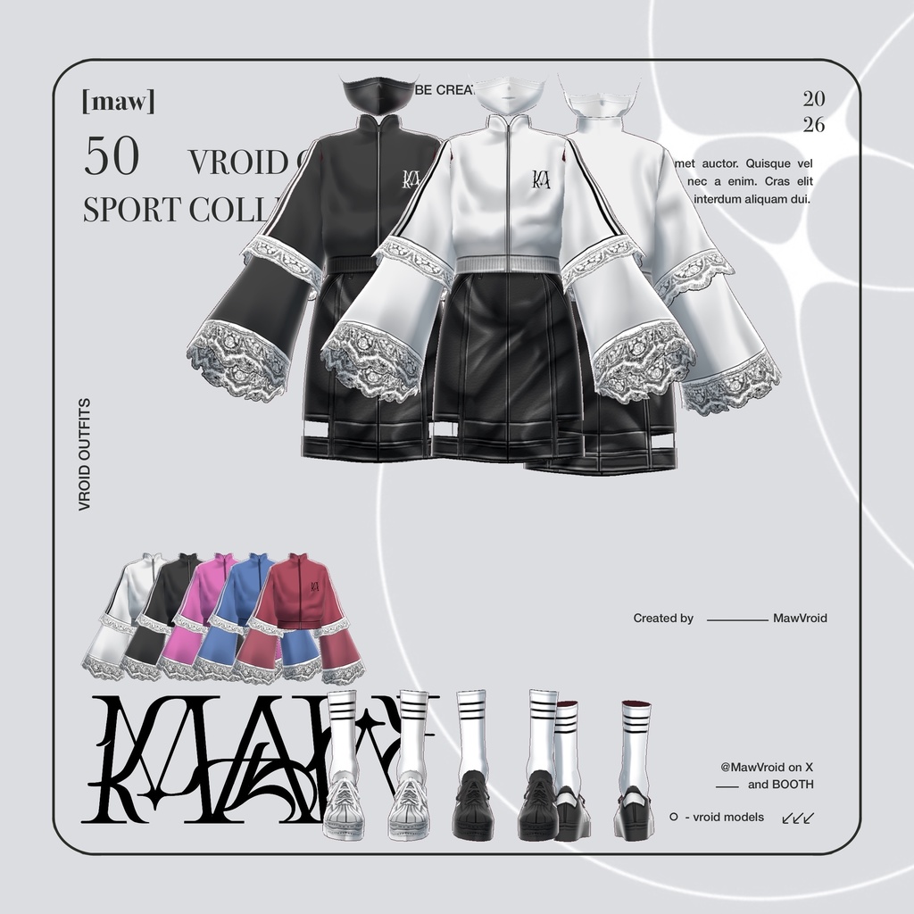 50 OUTFIT VROID by [maw] |FULL COLOR CUSTOMIZATION|
