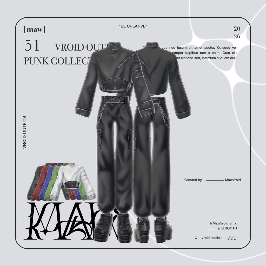 51 OUTFIT VROID by [maw] |FULL COLOR CUSTOMIZATION|