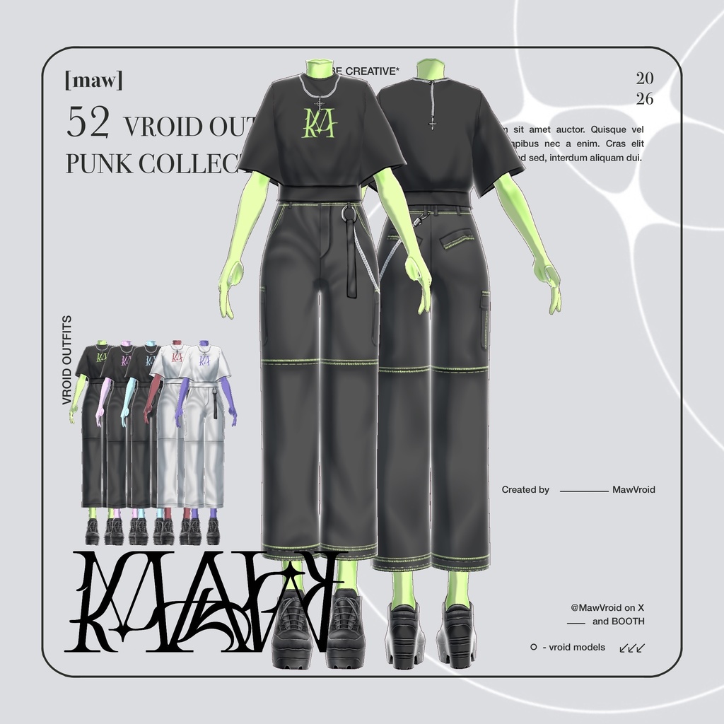 52 OUTFIT VROID by [maw] |FULL COLOR CUSTOMIZATION|