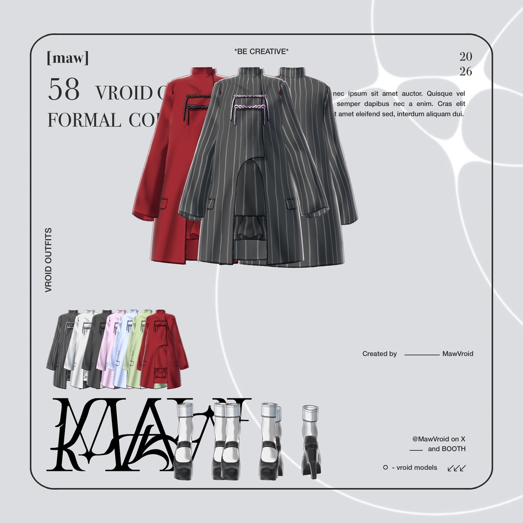 58 OUTFIT VROID by [maw] |FULL COLOR CUSTOMIZATION|