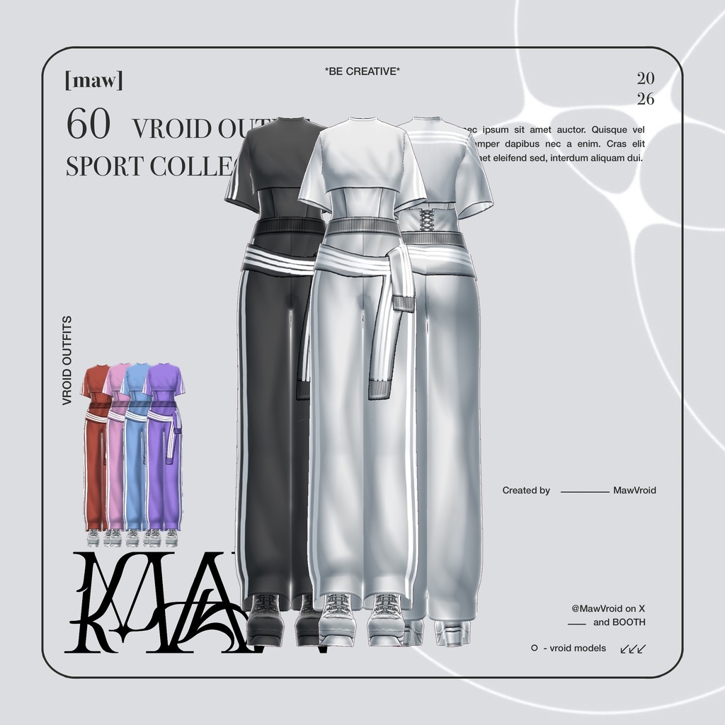 60 OUTFIT VROID by [maw] |FULL COLOR CUSTOMIZATION|