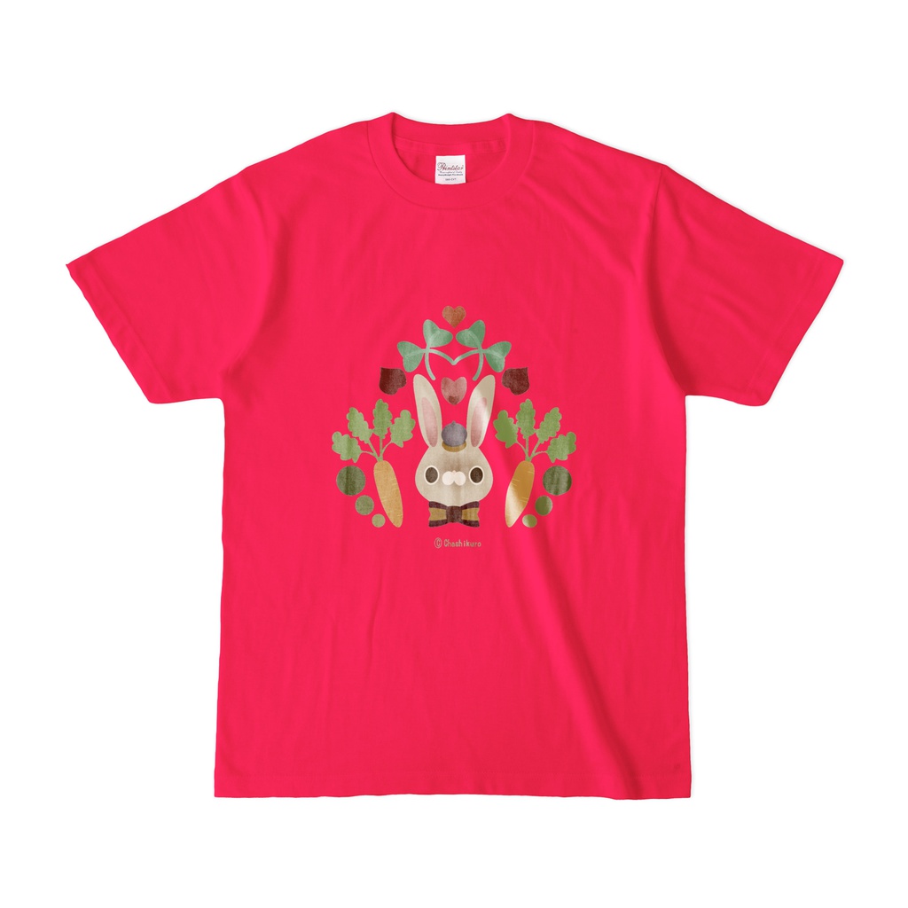 うさちゃんTシャツ。(ホットピンク)