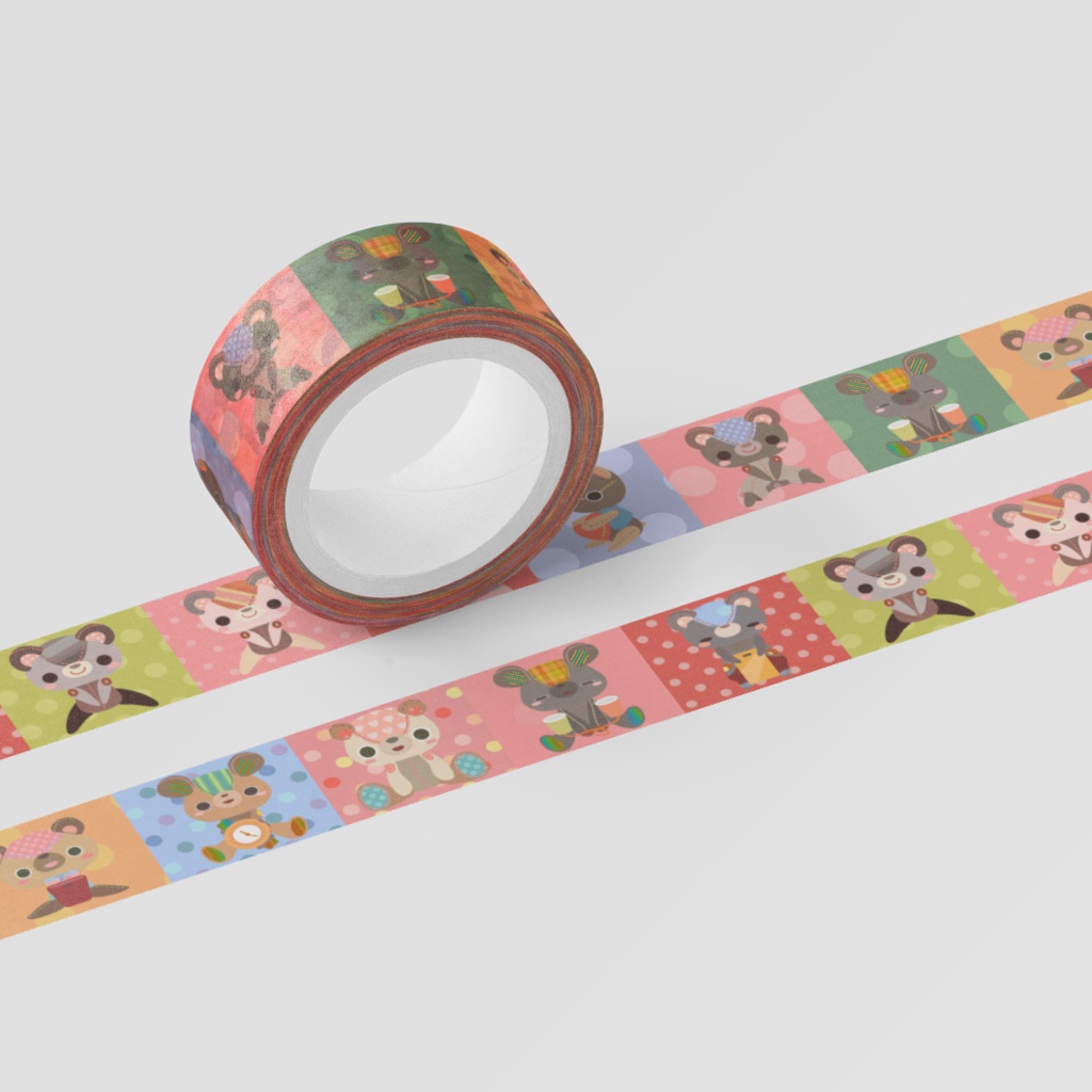 くまちゃんマスキングテープ。其の10【15㎜巾5m】