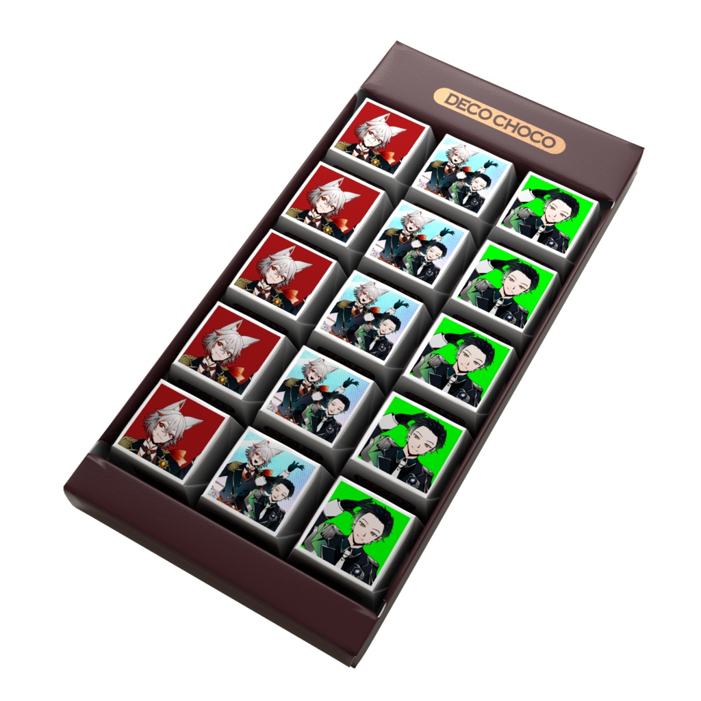 コラボ歌ってみた記念 DECOチョコ 白音アス。 蛙野、ムーさん