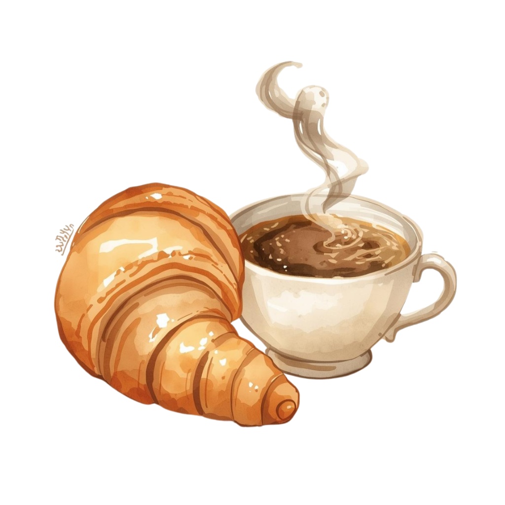 【カフェシリーズ】水彩アンティーク風 クリップアート10点セット|PNG背景透過