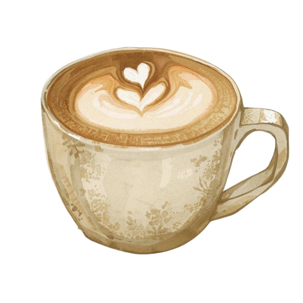 【カフェシリーズ】水彩アンティーク風 クリップアート10点セット|PNG背景透過