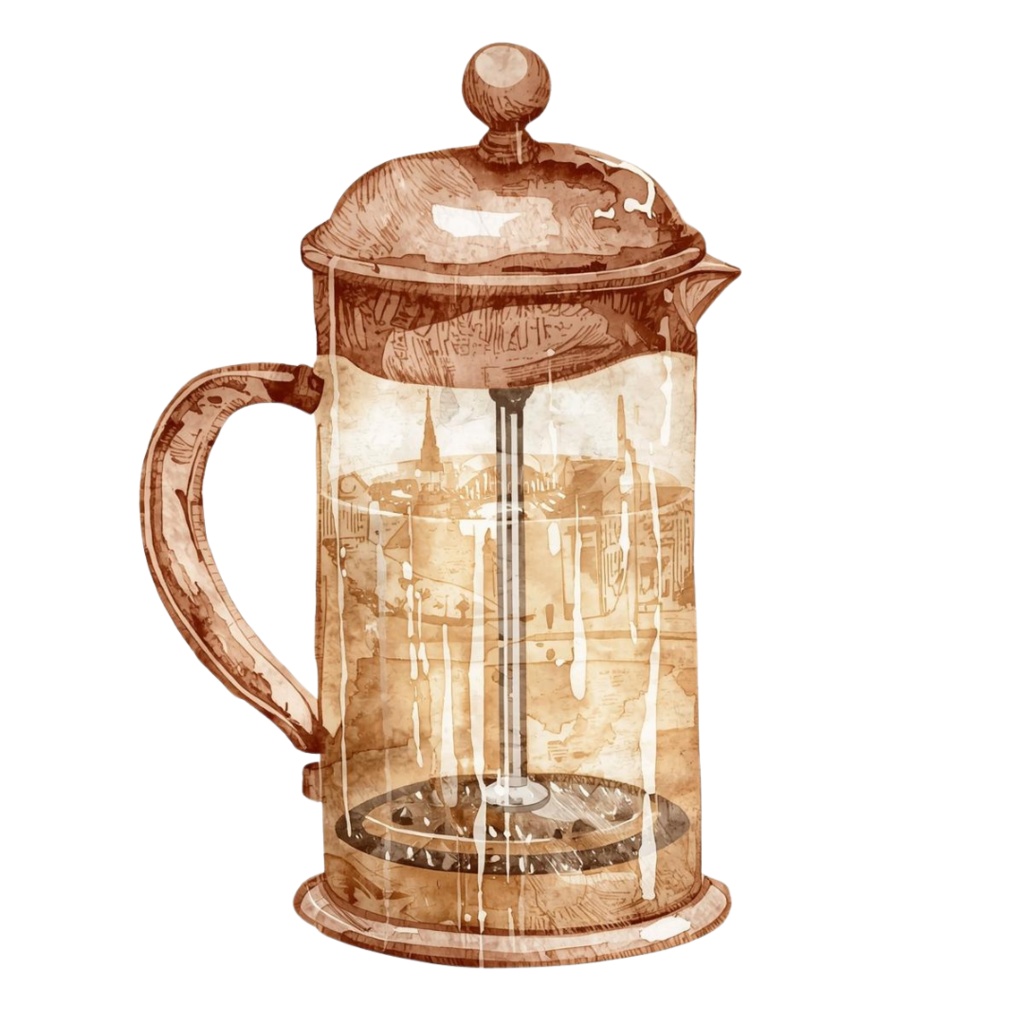 【カフェシリーズ】水彩アンティーク風 クリップアート10点セット|PNG背景透過