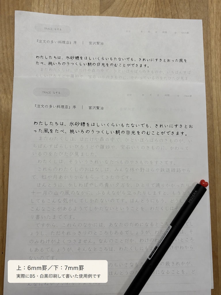 文学をなぞる、静かな時間 Vol.1|B5横書き・6mm&7mm 2サイズセット