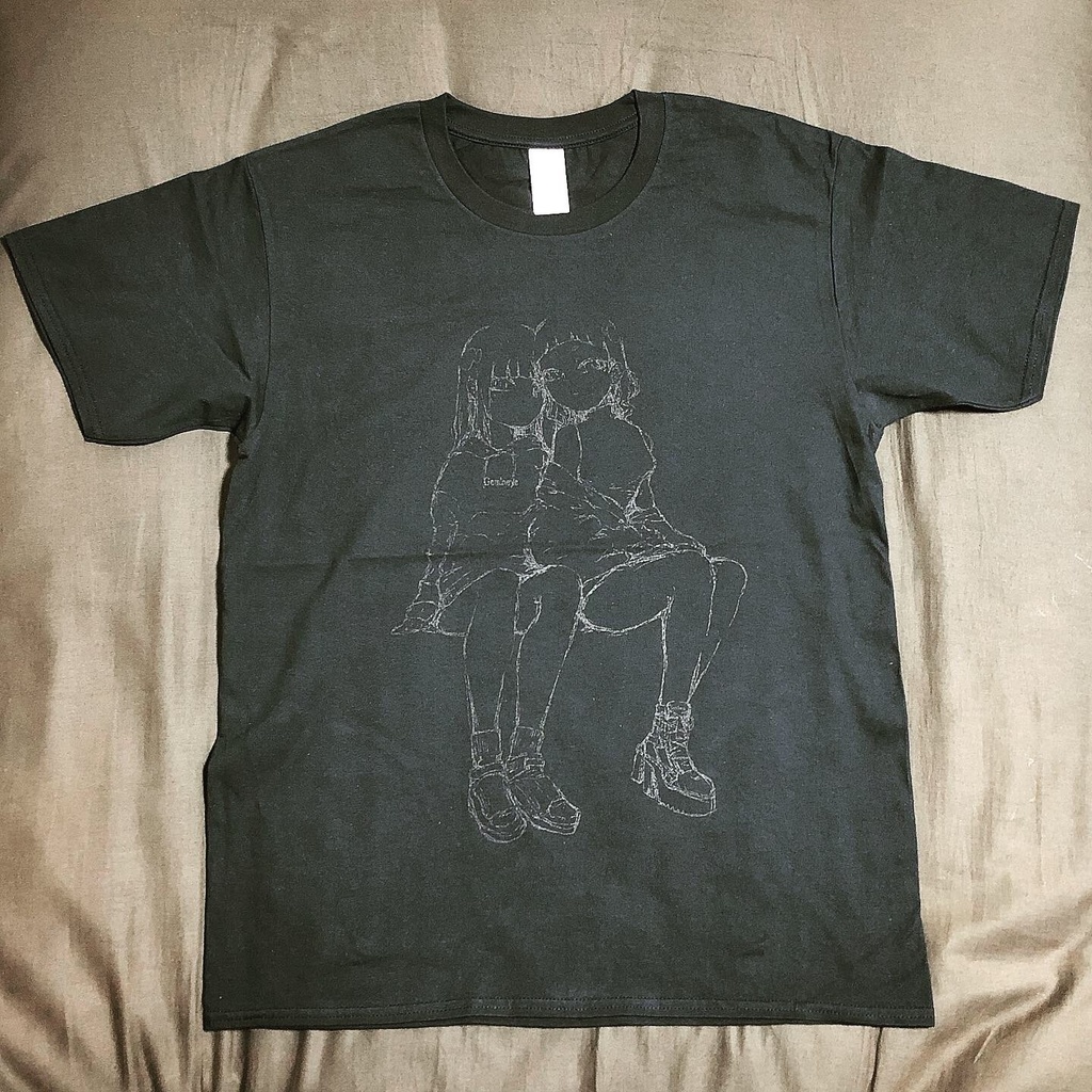 【受注生産品(月末締切・翌月末頃発送)】《黒×黒》Gemineye オリジナルTシャツ