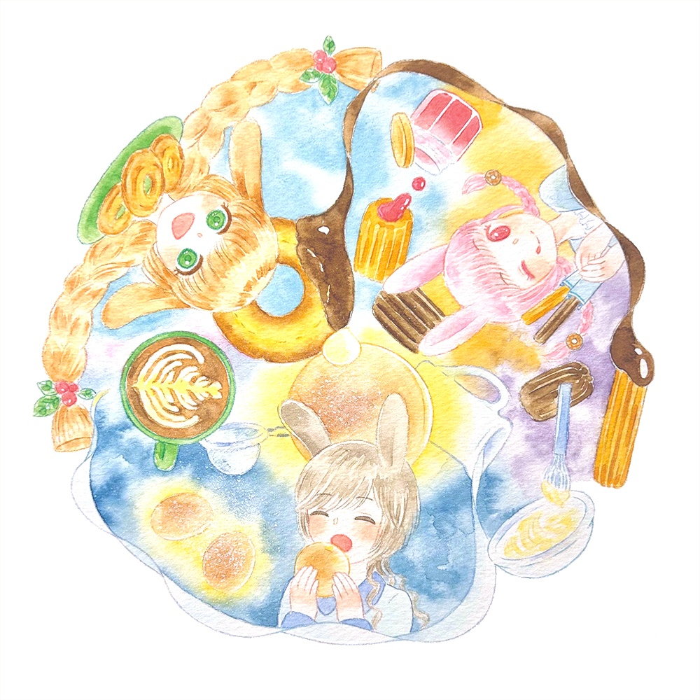 【額装原画】ドーナツな1日