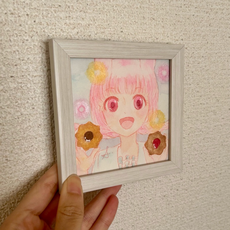 【額装ミニ原画】きらめくドーナツ