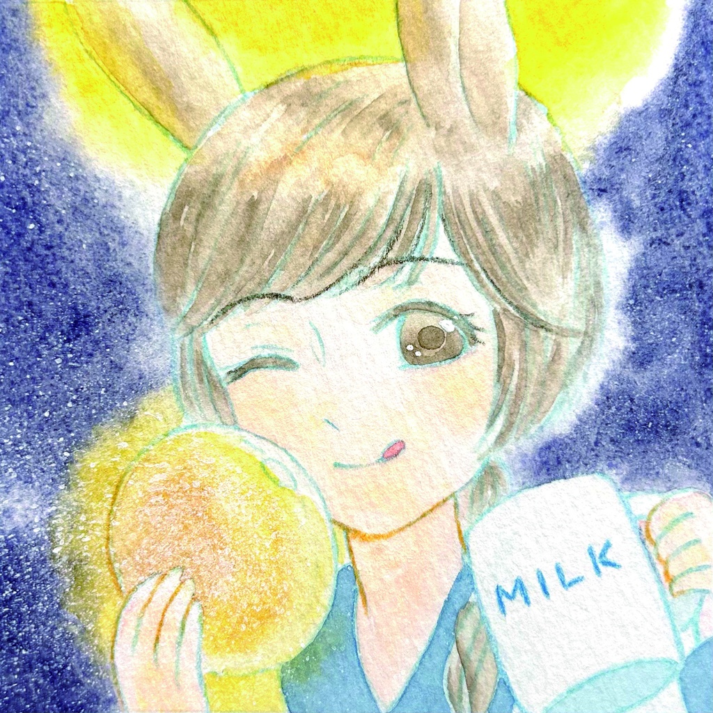 【額装ミニ原画】きらめくドーナツ