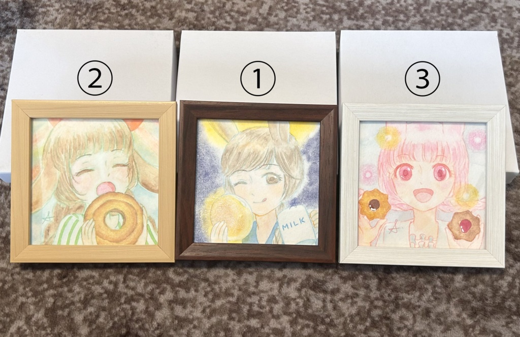 【額装ミニ原画】きらめくドーナツ