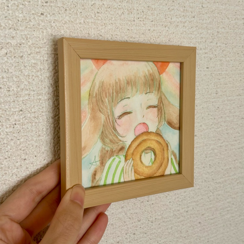 【額装ミニ原画】きらめくドーナツ