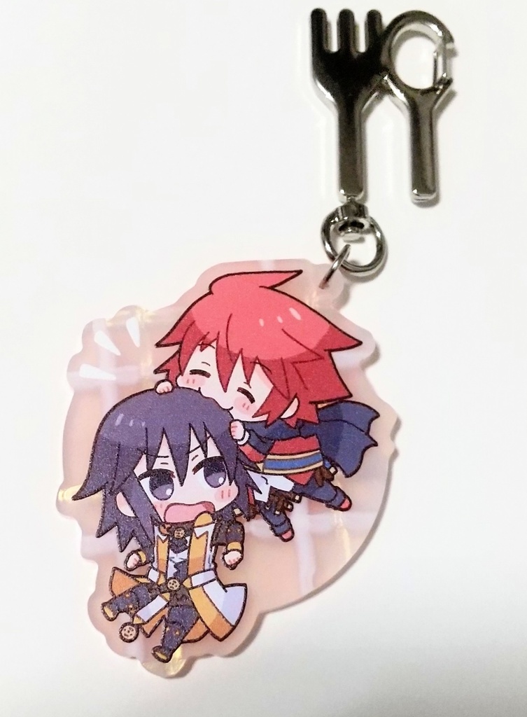 チェック柄アクリルキーホルダー