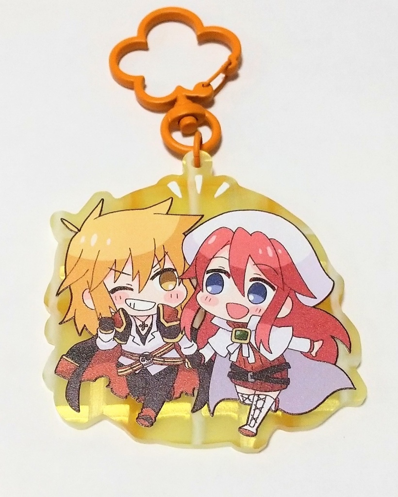 チェック柄アクリルキーホルダー