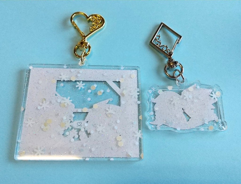 雪フレークアクリルキーホルダー