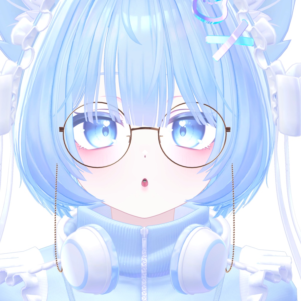 【複数アバター対応】ChainRoundGlasses