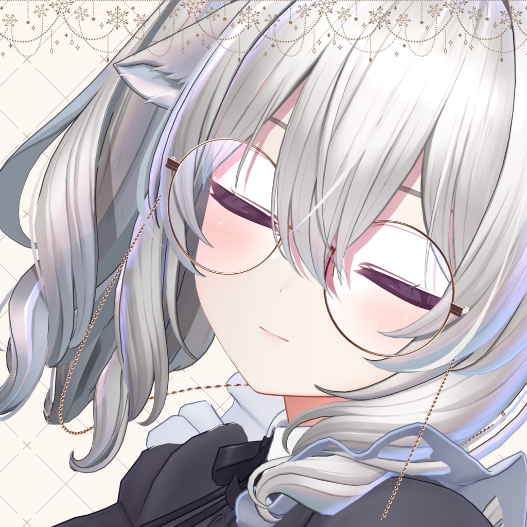 【複数アバター対応】ChainRoundGlasses