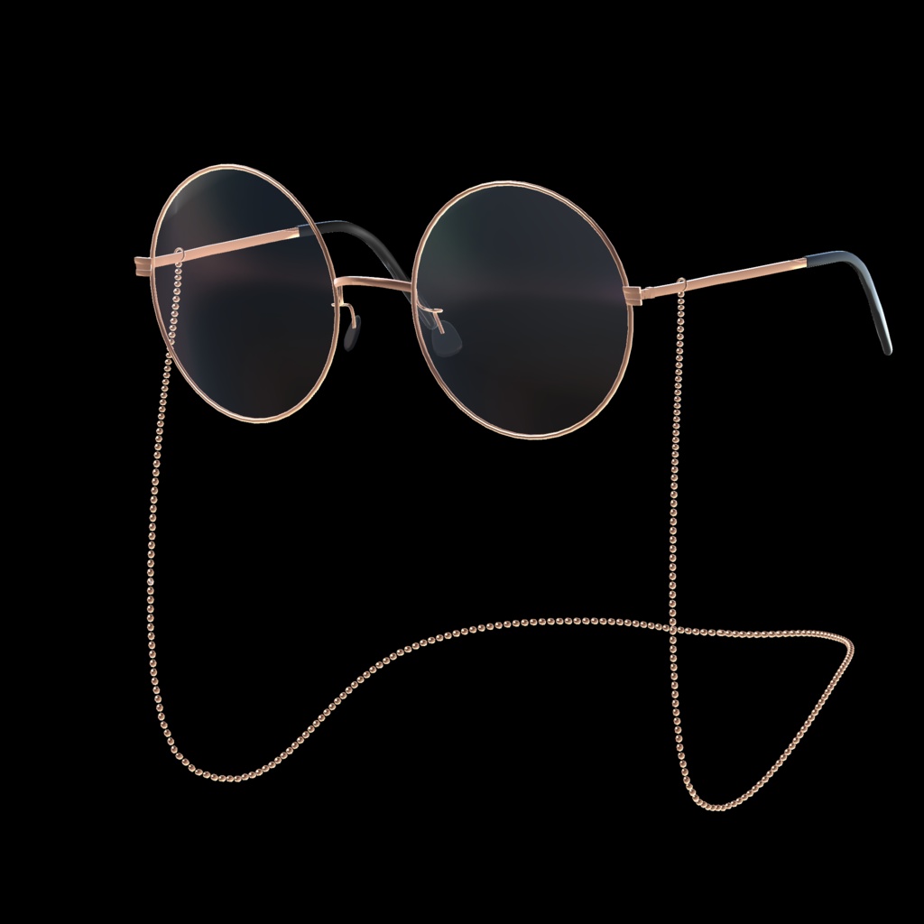 【複数アバター対応】ChainRoundGlasses