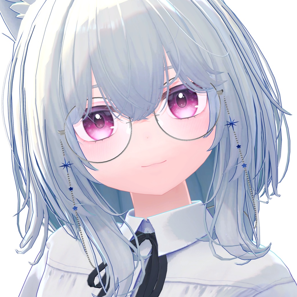 【複数アバター対応】ChainRoundGlasses