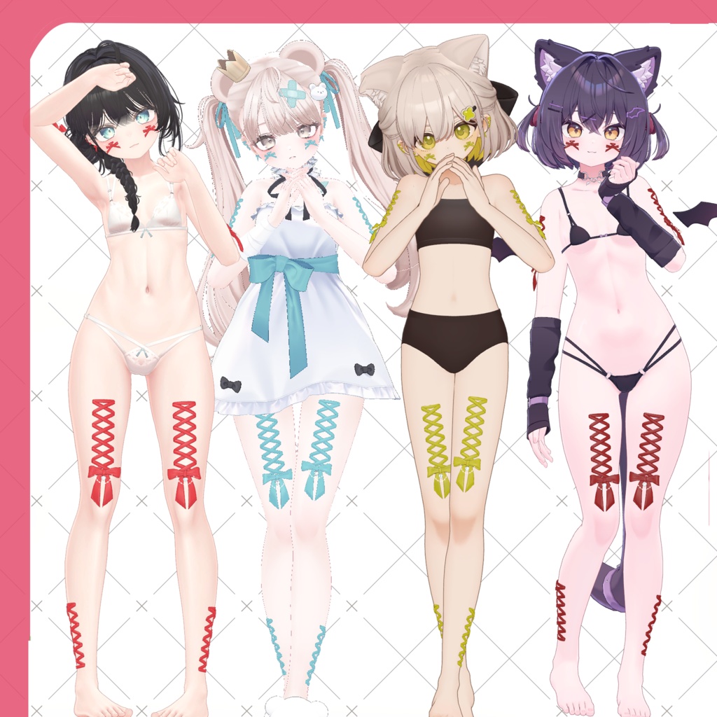 【6アバター対応】ボディリボン【MA対応】