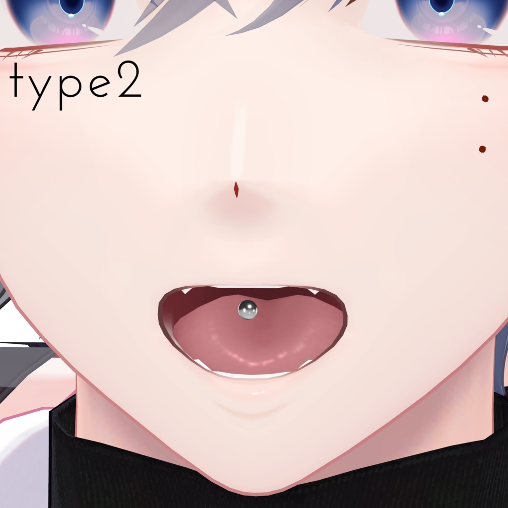 【4アバター対応】舌ピアス-5種類-(men's)