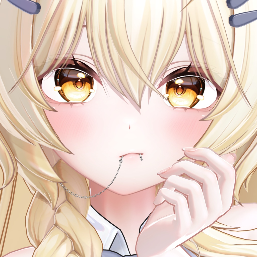 【まよ・墨惺対応】【12アバター対応】2WAY Lip piercing