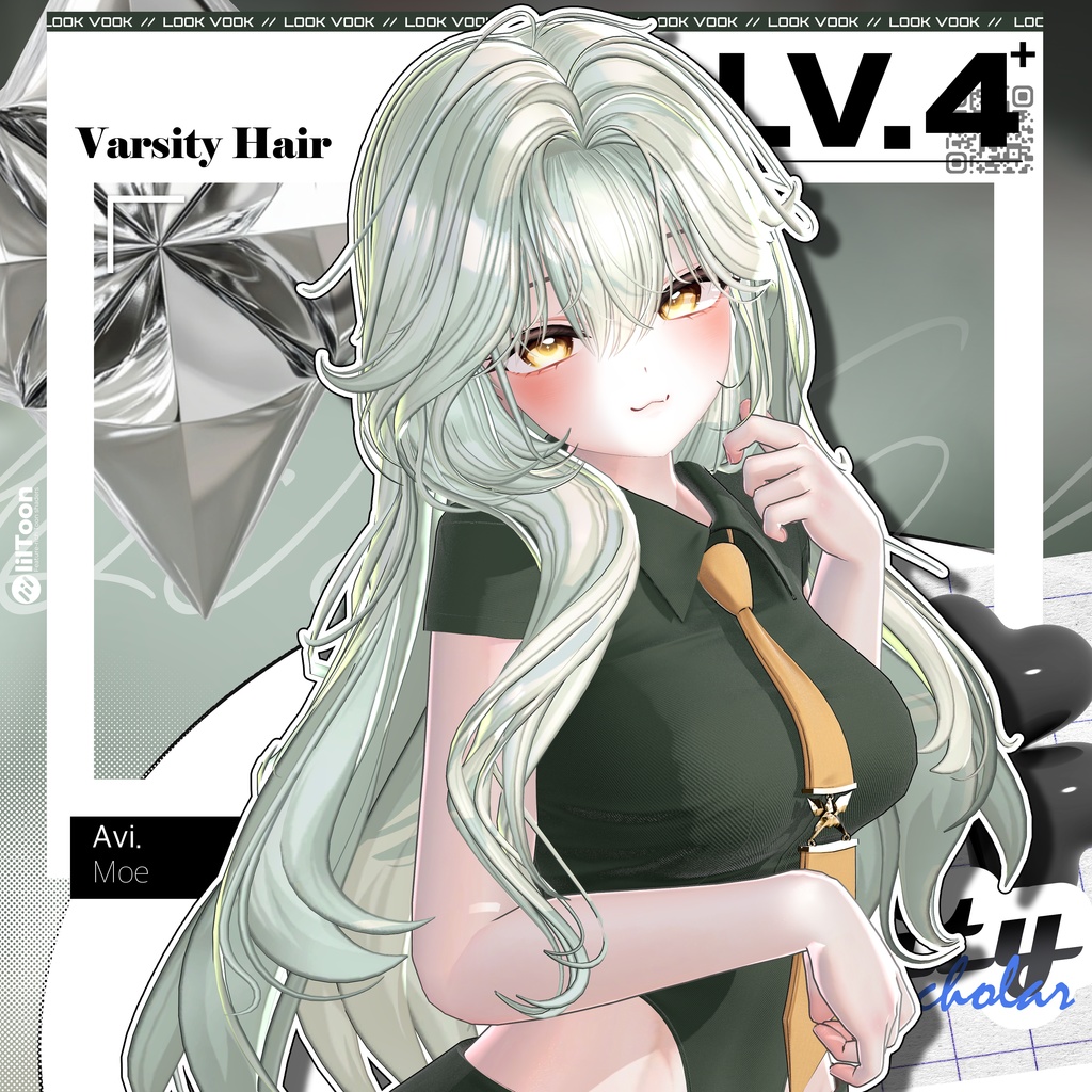 ✨❕セール中❕✨ 【15アバター対応】 𝐋𝐕.𝟒+ Varsity_Hair 🎓