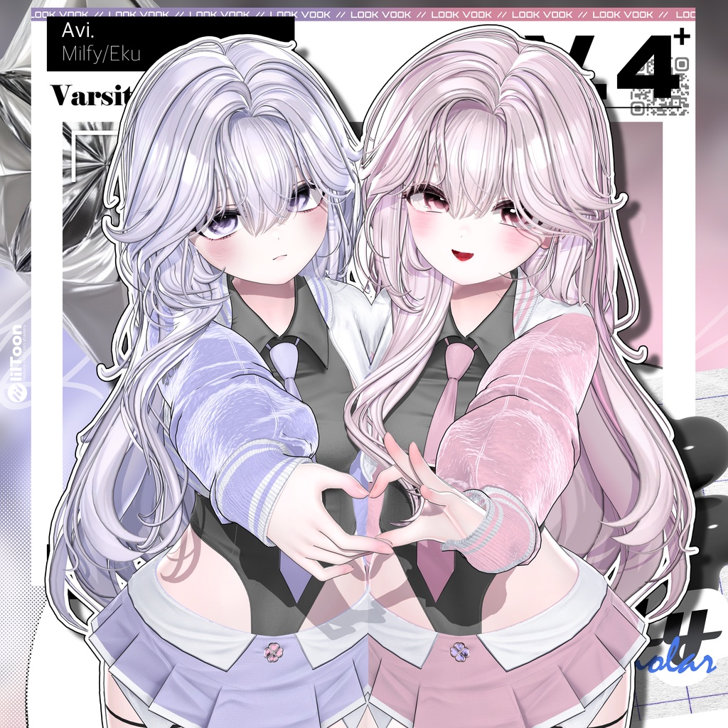 ✨❕セール中❕✨ 【15アバター対応】 𝐋𝐕.𝟒+ Varsity_Hair 🎓