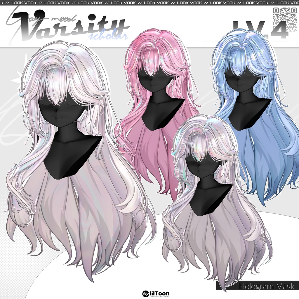 ✨❕セール中❕✨ 【15アバター対応】 𝐋𝐕.𝟒+ Varsity_Hair 🎓