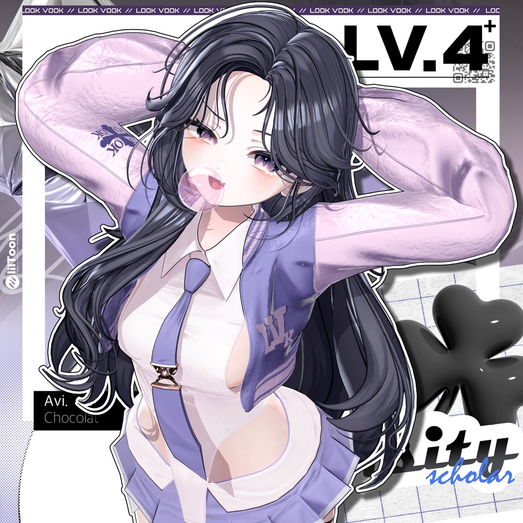 ✨❕セール中❕✨ 【15アバター対応】 𝐋𝐕.𝟒+ Varsity_Hair 🎓