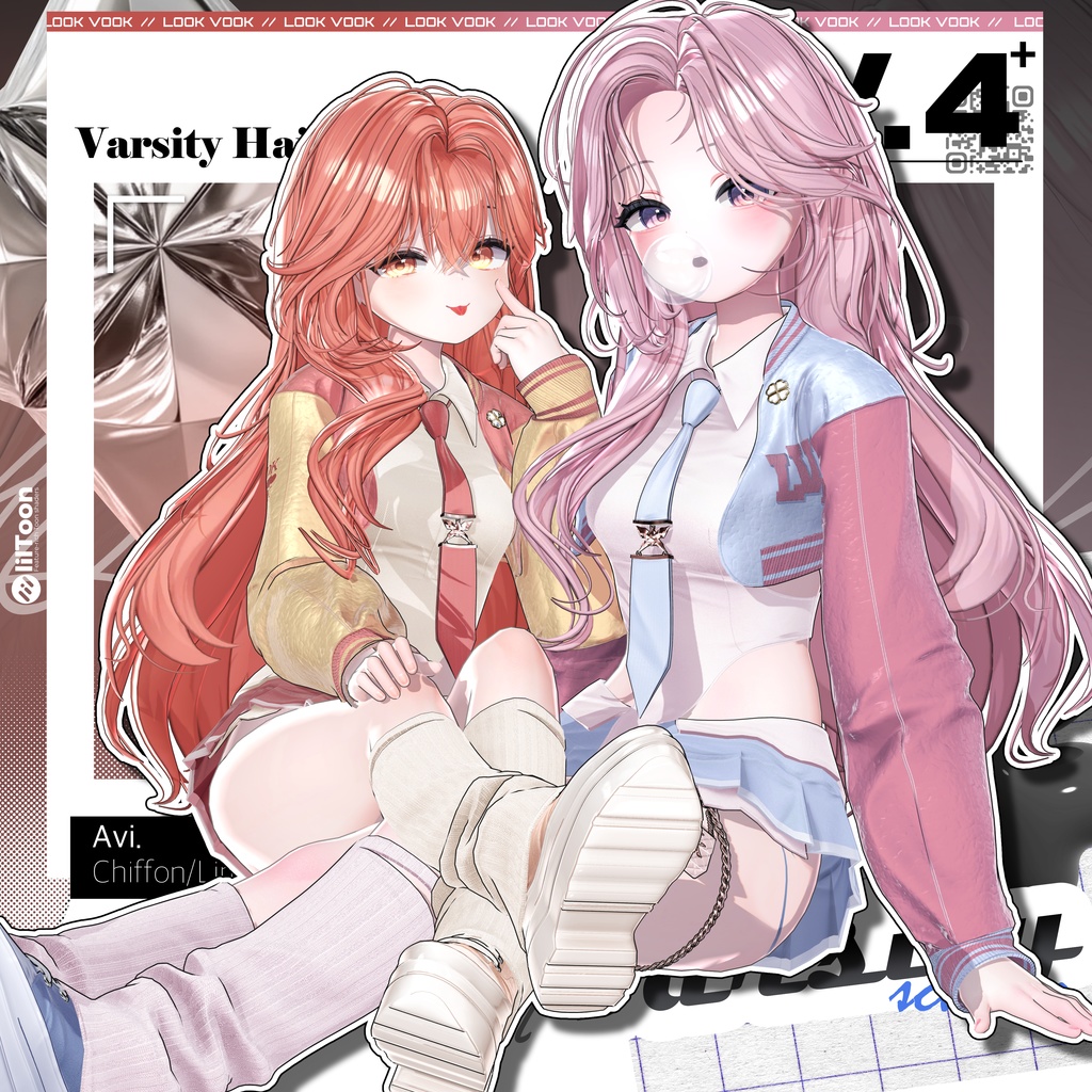 ✨❕セール中❕✨ 【15アバター対応】 𝐋𝐕.𝟒+ Varsity_Hair 🎓