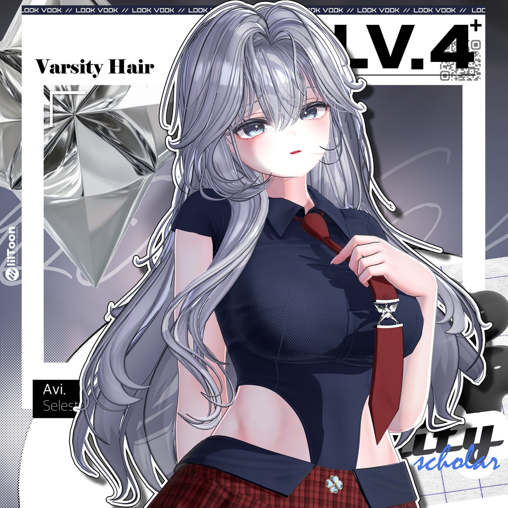 ✨❕セール中❕✨ 【15アバター対応】 𝐋𝐕.𝟒+ Varsity_Hair 🎓