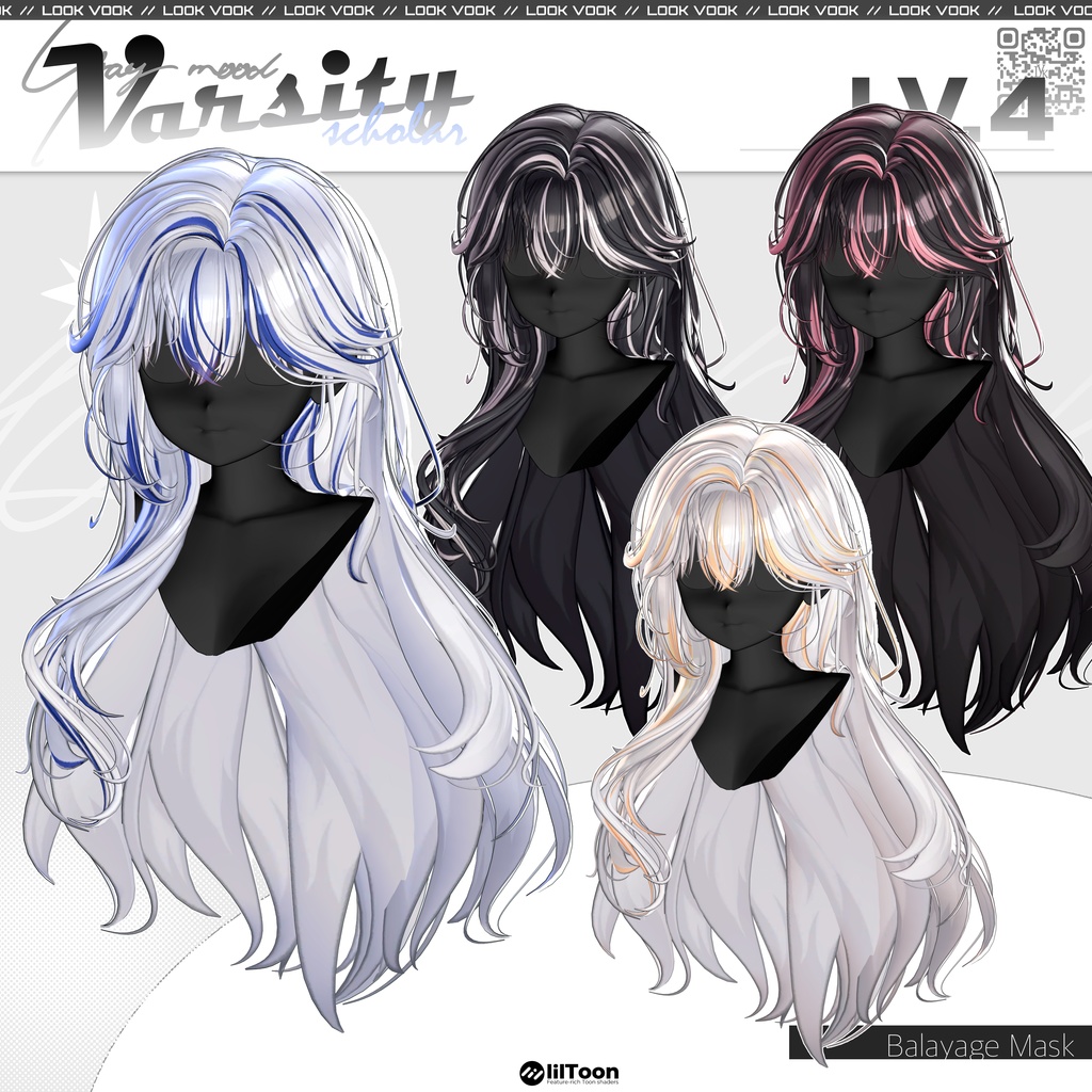 ✨❕セール中❕✨ 【15アバター対応】 𝐋𝐕.𝟒+ Varsity_Hair 🎓