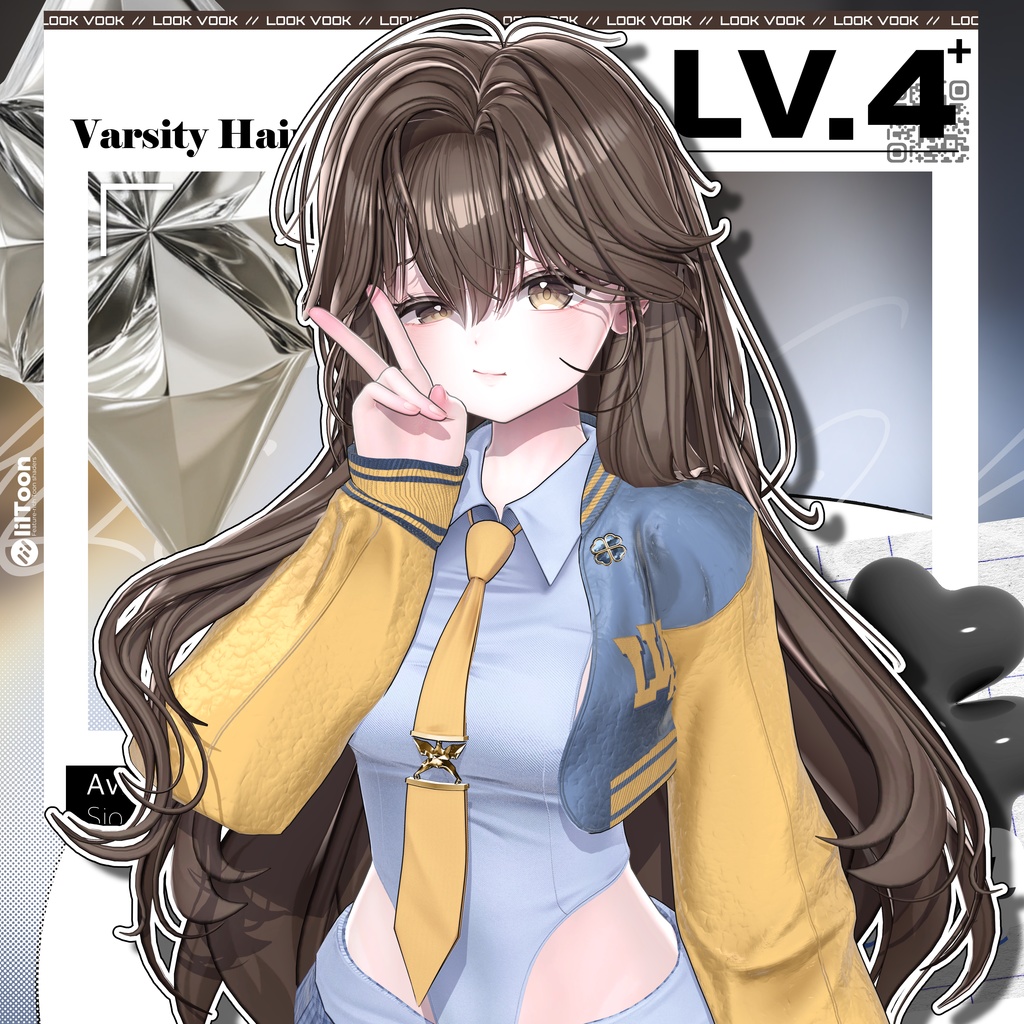 ✨❕セール中❕✨ 【15アバター対応】 𝐋𝐕.𝟒+ Varsity_Hair 🎓