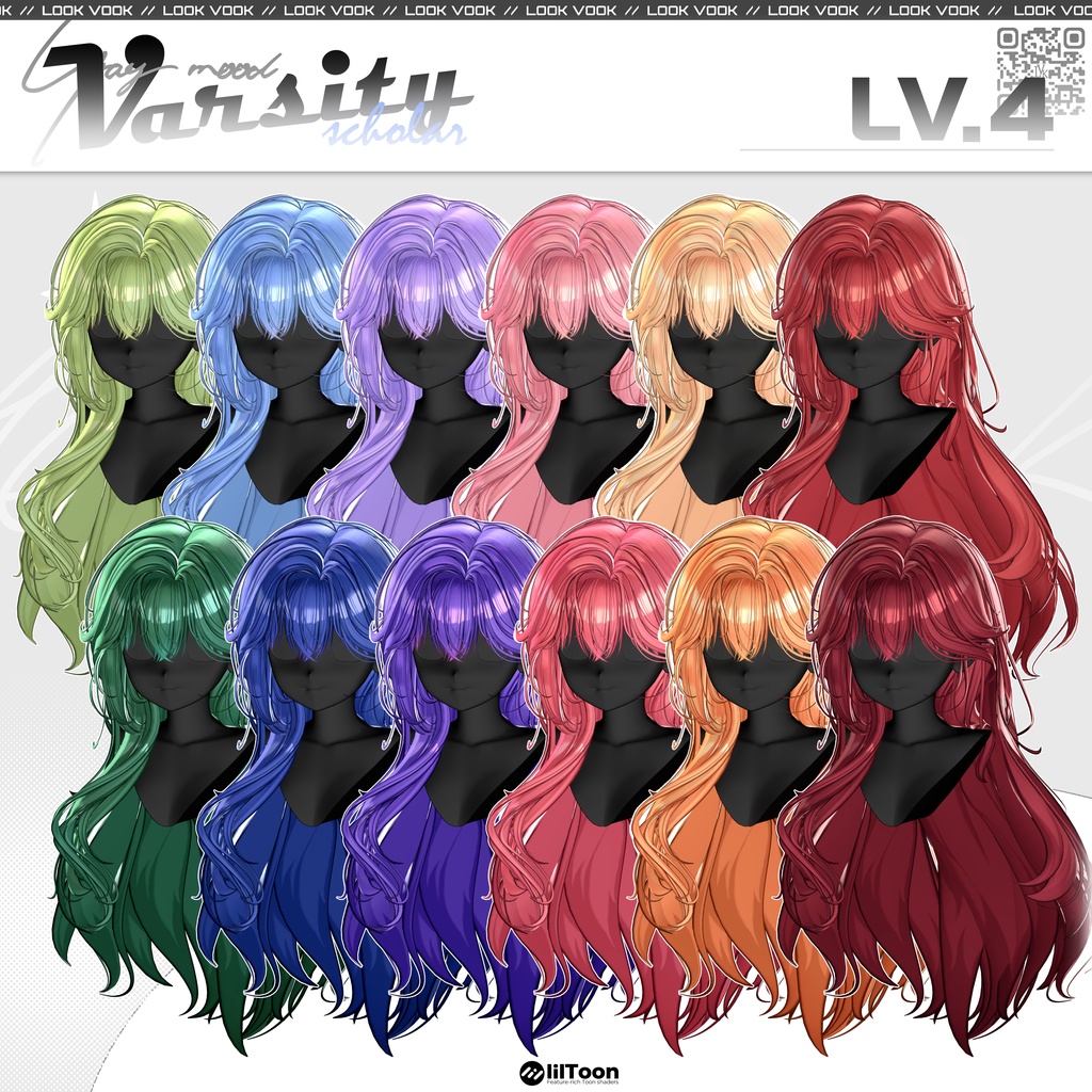 ✨❕セール中❕✨ 【15アバター対応】 𝐋𝐕.𝟒+ Varsity_Hair 🎓