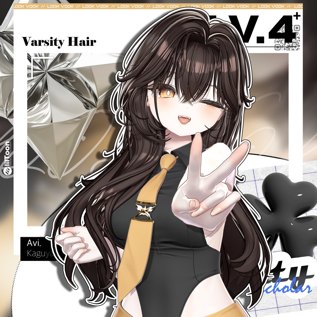 【19アバター対応】 𝐋𝐕.𝟒+ Varsity_Hair 🎓