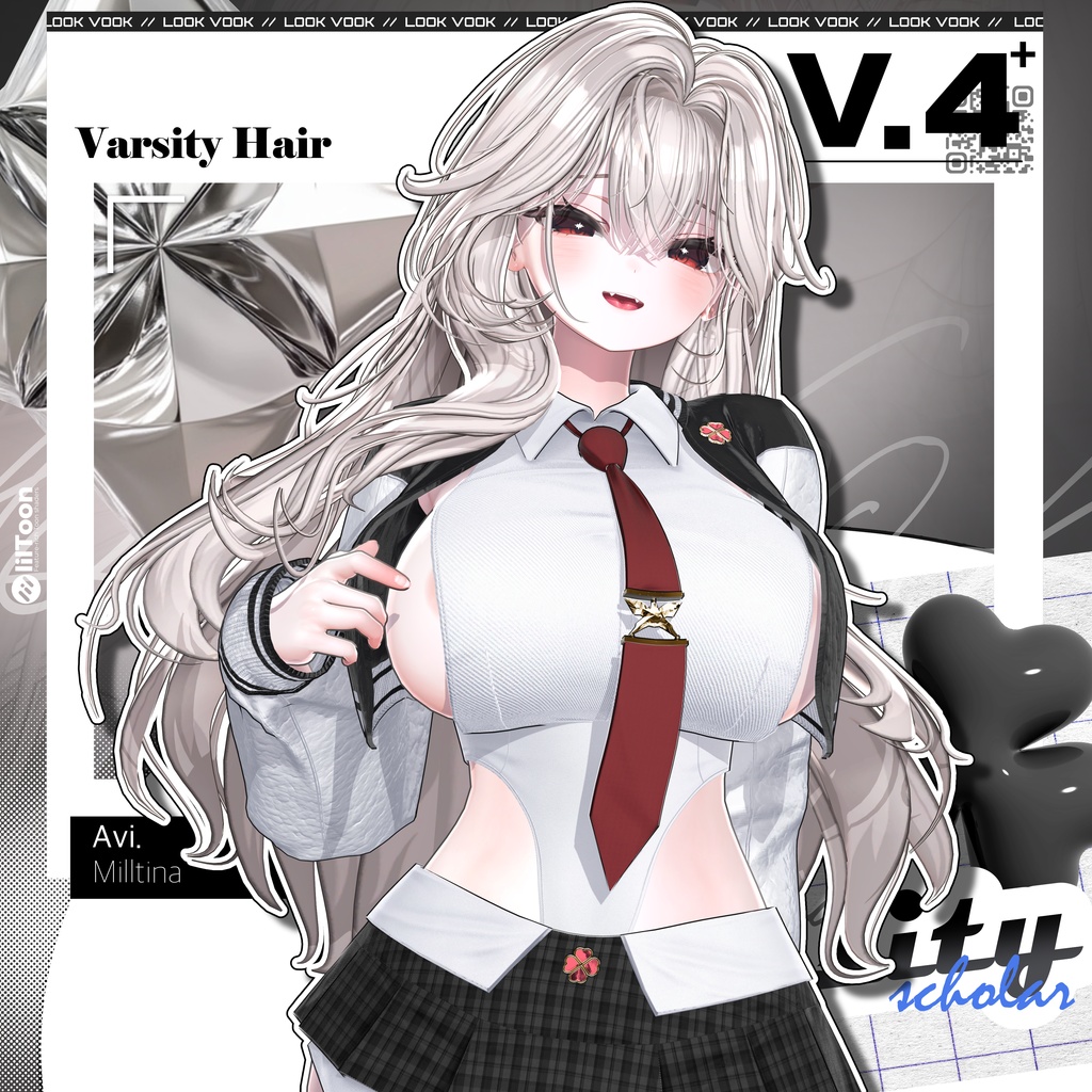 ✨❕セール中❕✨ 【15アバター対応】 𝐋𝐕.𝟒+ Varsity_Hair 🎓