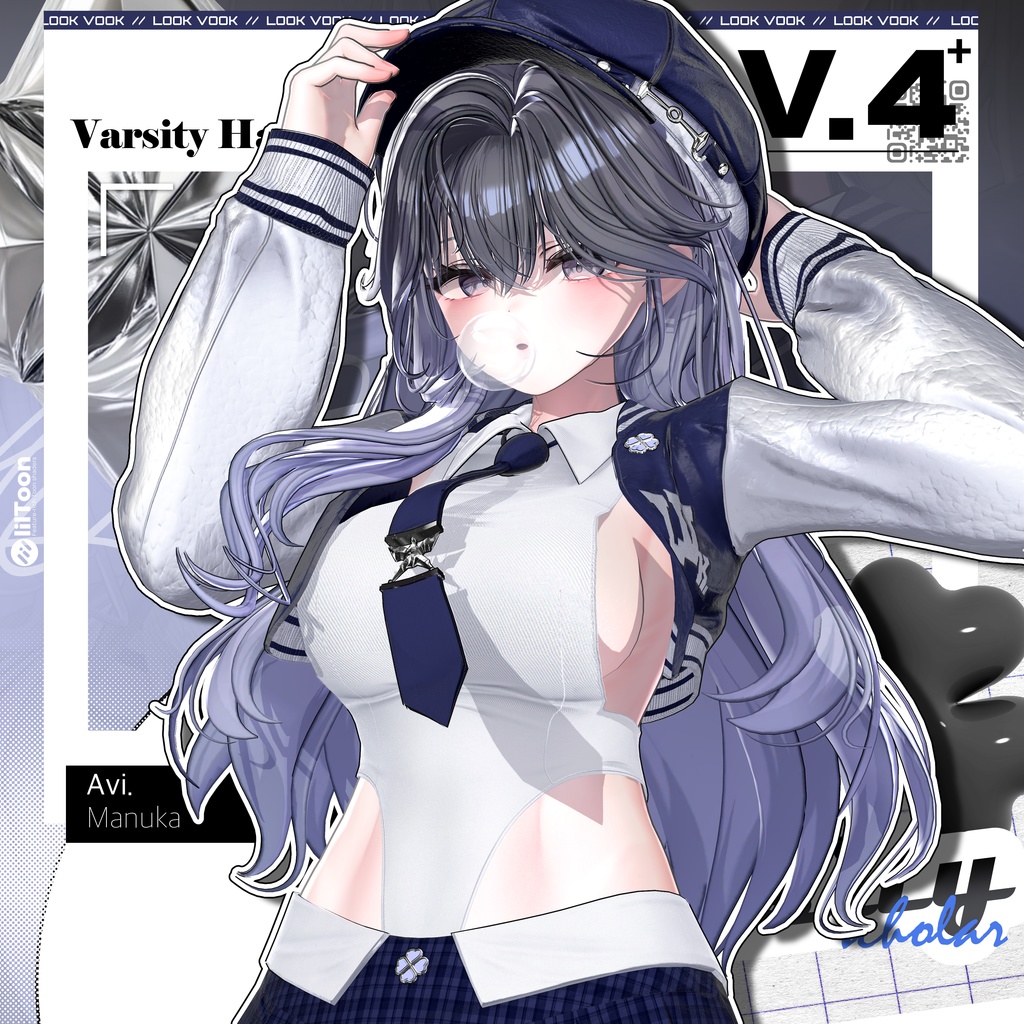 ✨❕セール中❕✨ 【15アバター対応】 𝐋𝐕.𝟒+ Varsity_Hair 🎓