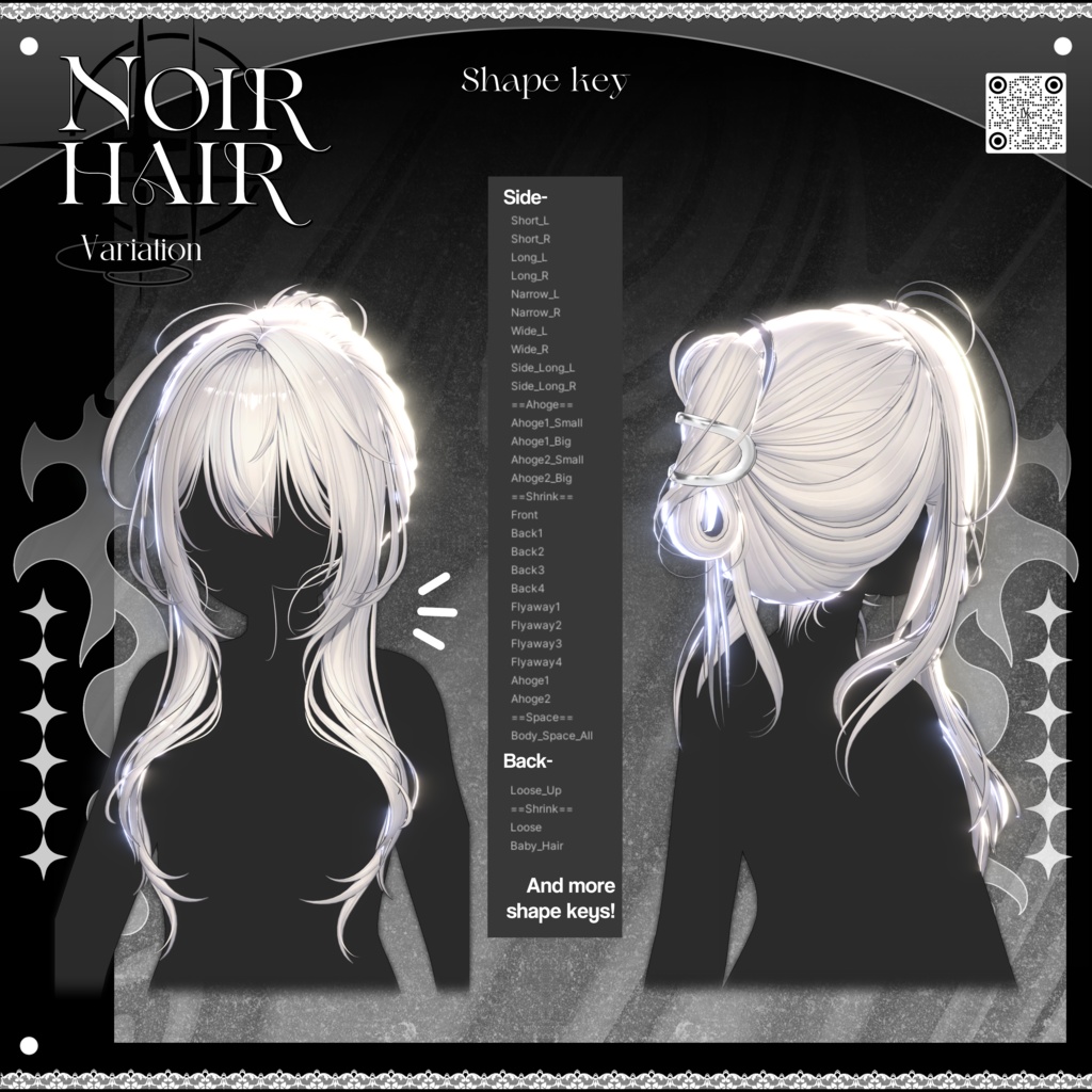 ✨❕セール中❕✨【19アバター対応】 𝐋𝐕.𝟖+ Noir_Hair 🕯️