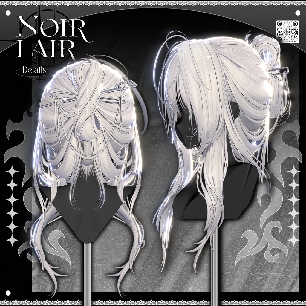 ✨❕セール中❕✨【19アバター対応】 𝐋𝐕.𝟖+ Noir_Hair 🕯️