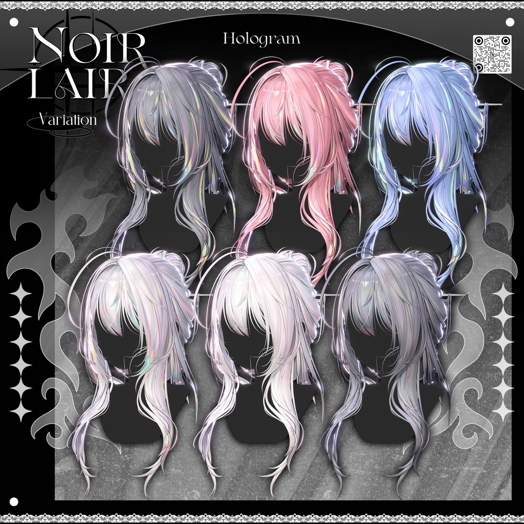 ✨❕セール中❕✨【19アバター対応】 𝐋𝐕.𝟖+ Noir_Hair 🕯️