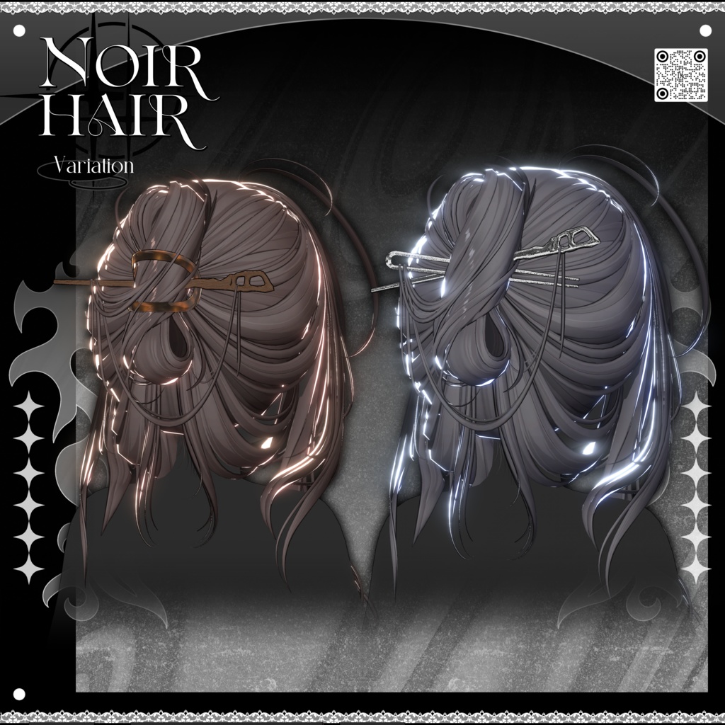 ✨❕セール中❕✨【19アバター対応】 𝐋𝐕.𝟖+ Noir_Hair 🕯️