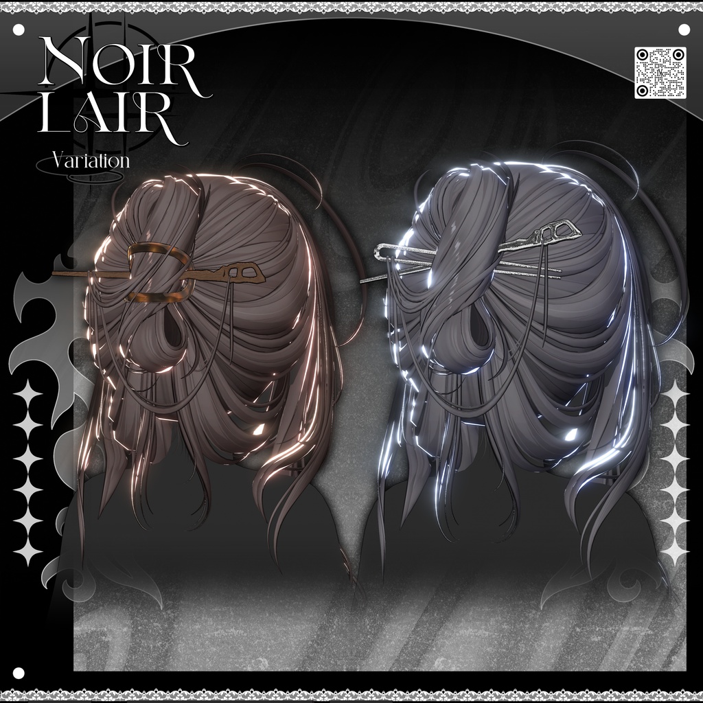 ✨❕セール中❕✨【19アバター対応】 𝐋𝐕.𝟖+ Noir_Hair 🕯️